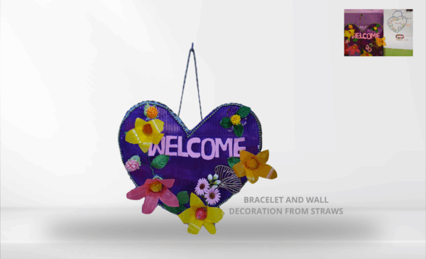BRACELET AND WALL DECORATION FROM STRAWS